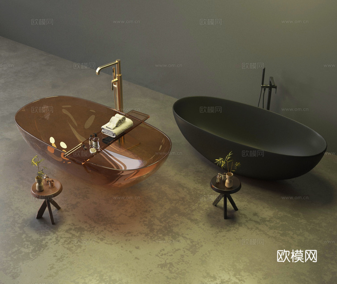 浴缸 浴盆 泡澡缸su模型下载(渲染图1)