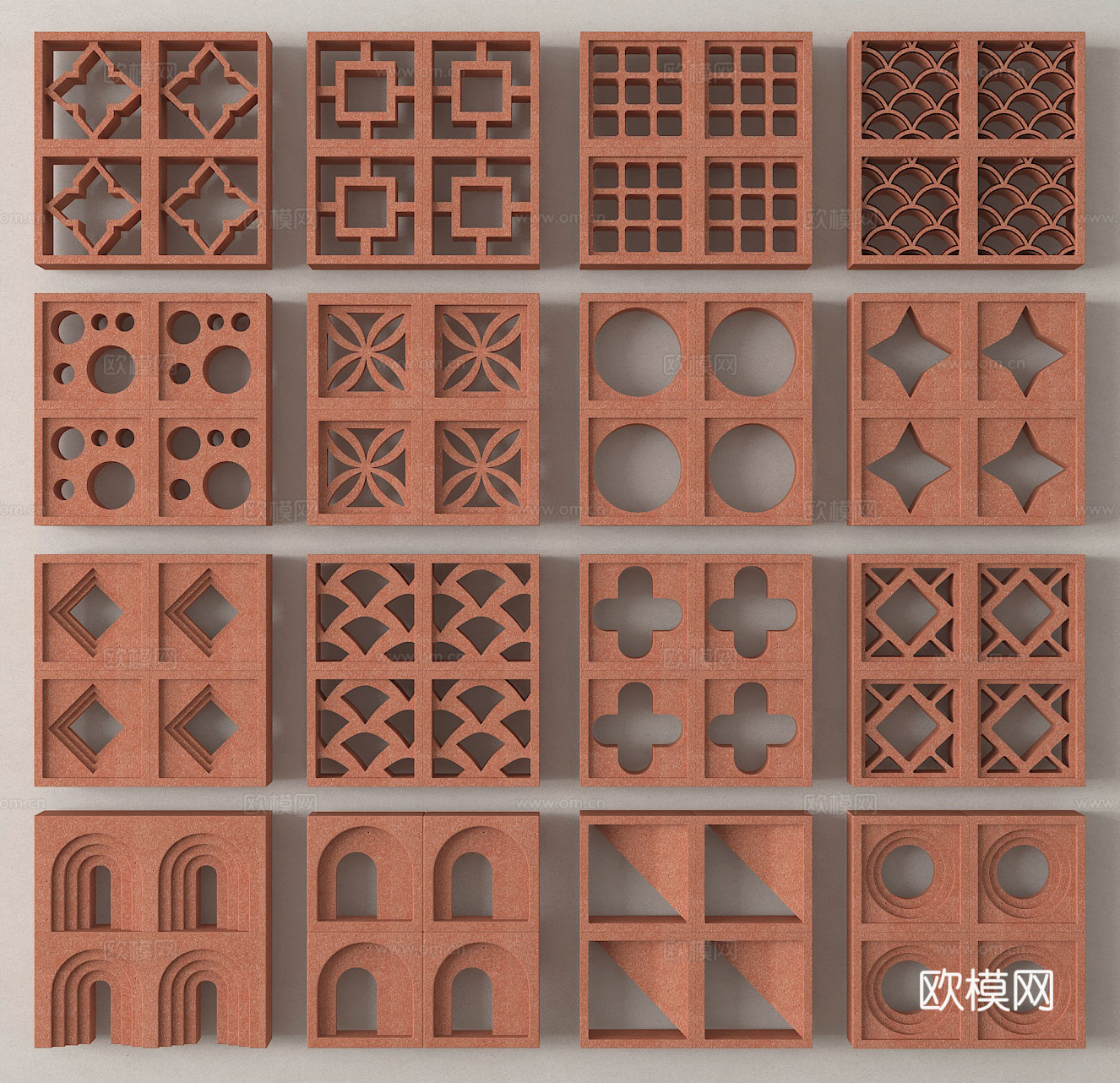 预制砖 镂空砖 隔断 水泥镂 空砖3d模型