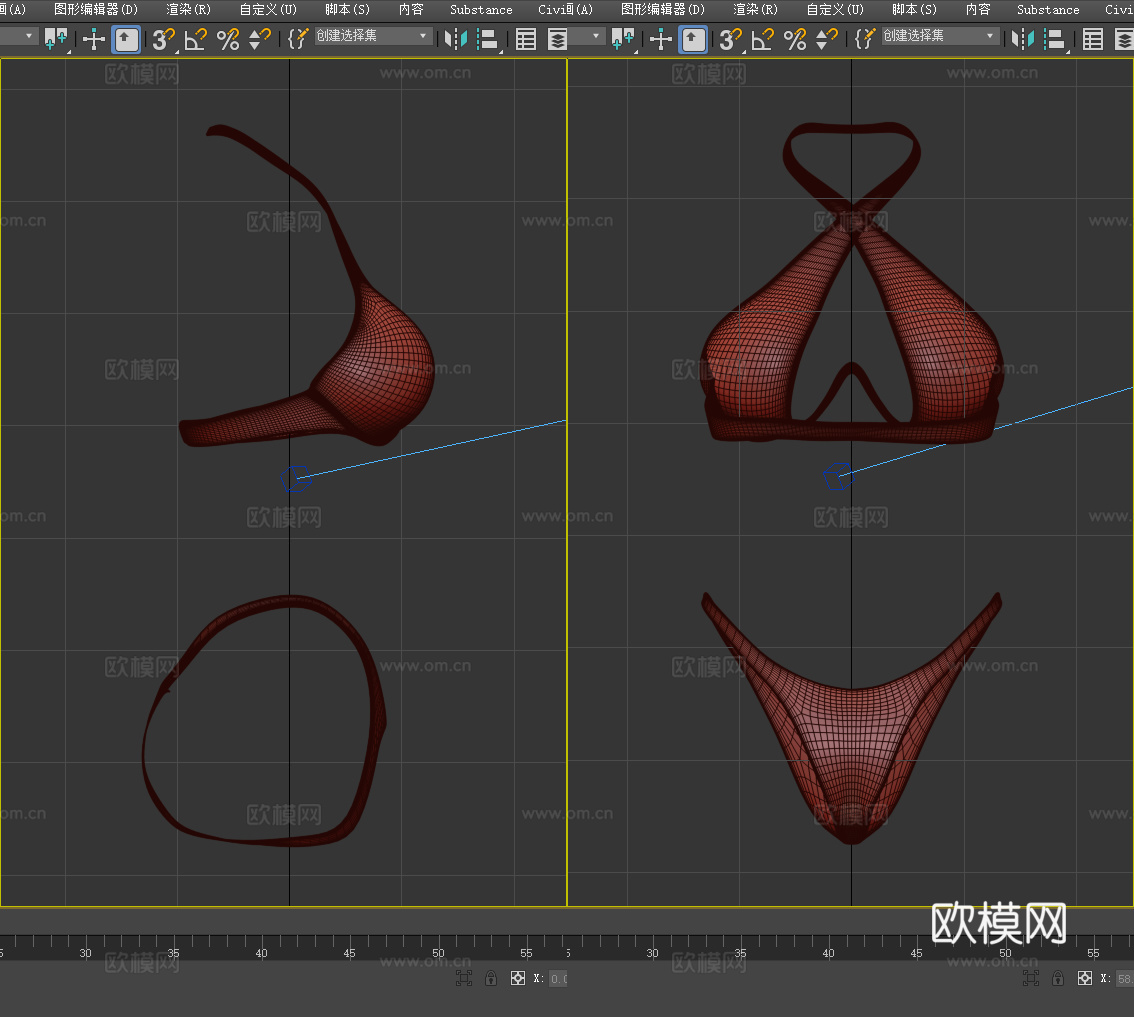 比基尼 泳装 游泳衣 女性服装 女装3d模型