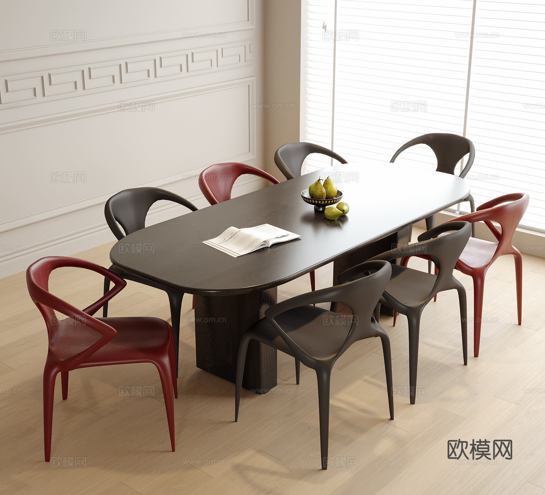 现代餐桌椅 餐椅 单椅3d模型