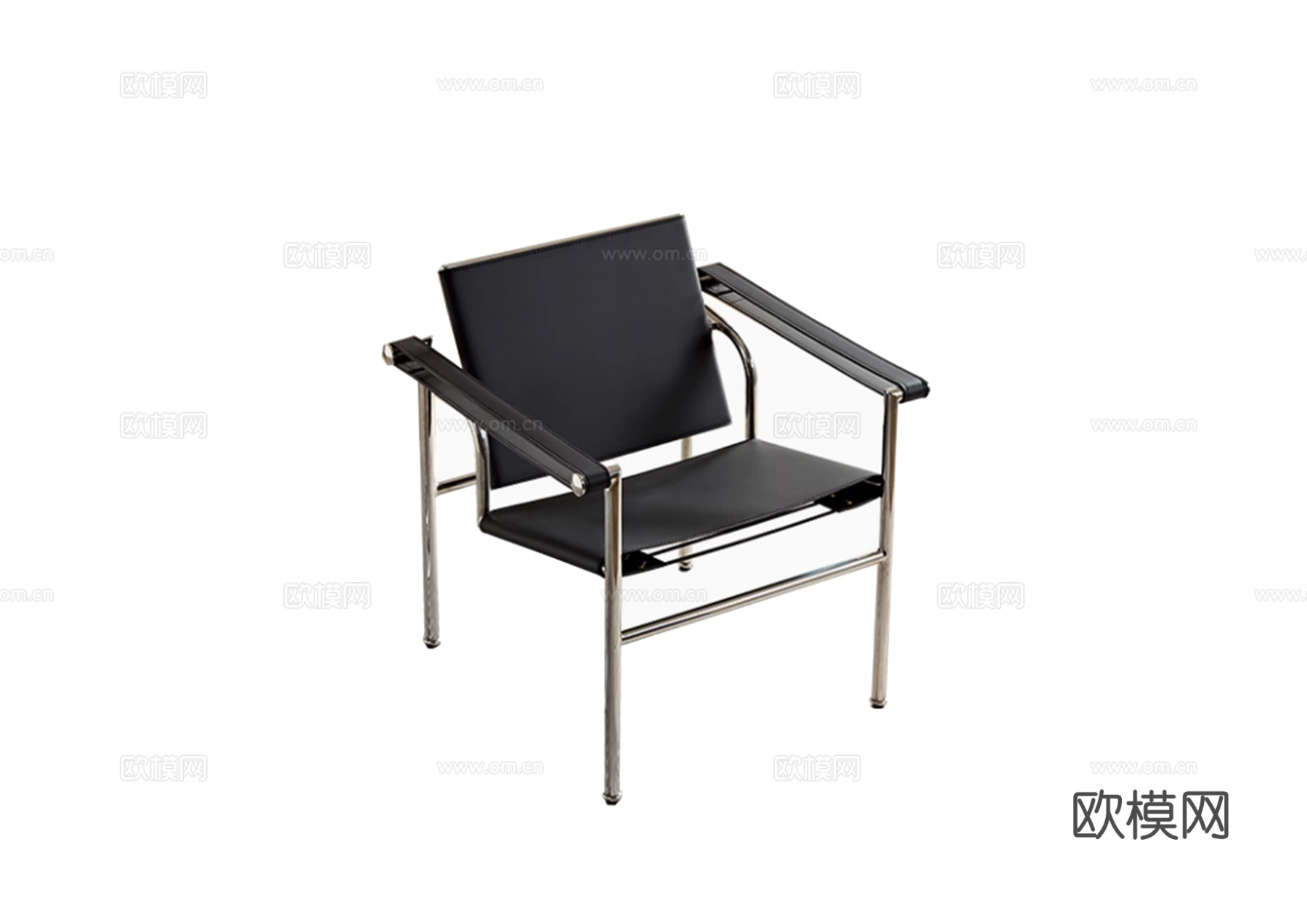 现代客厅中古风扶手椅  意式轻奢家用休闲椅su模型