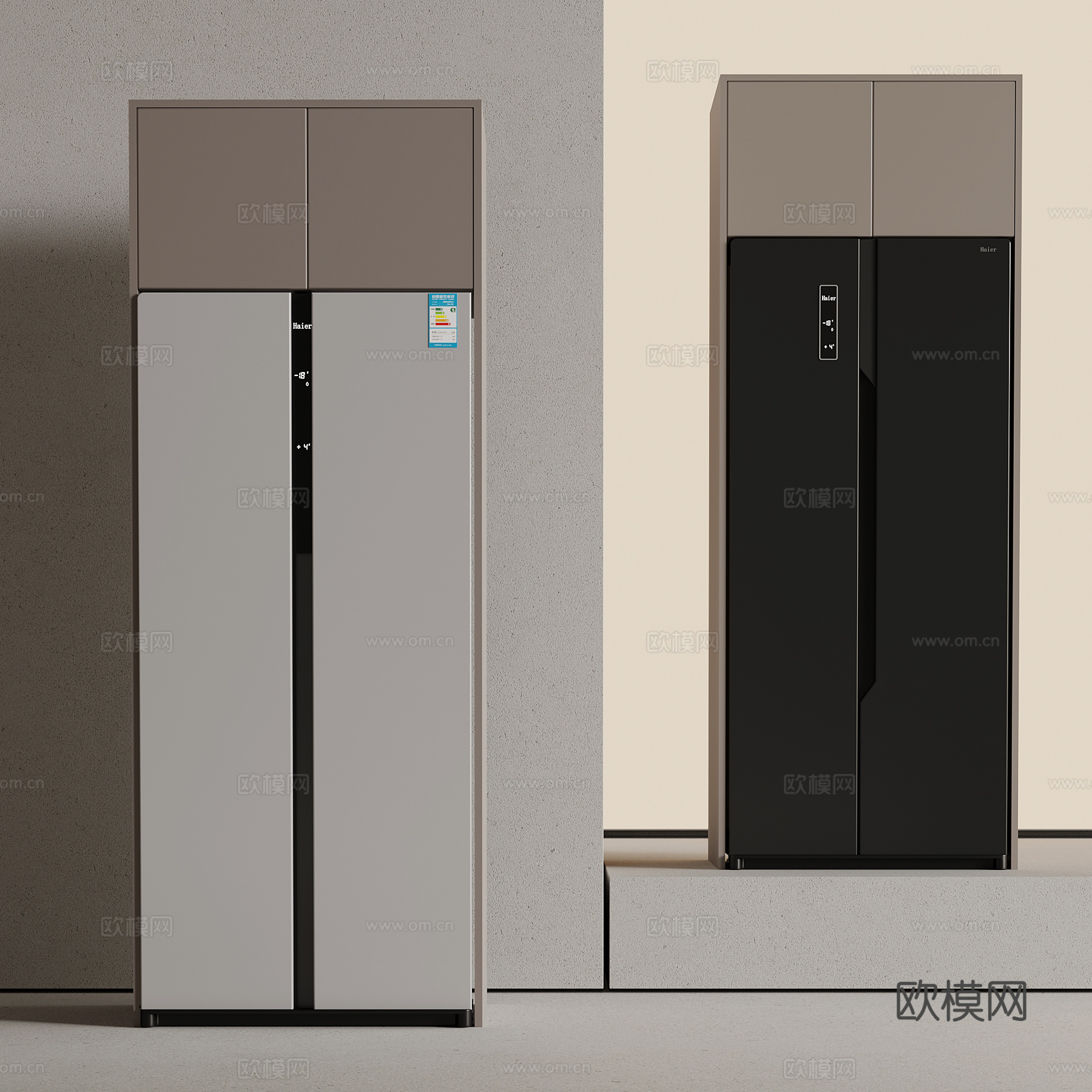 冰箱柜 现代冰箱柜su模型