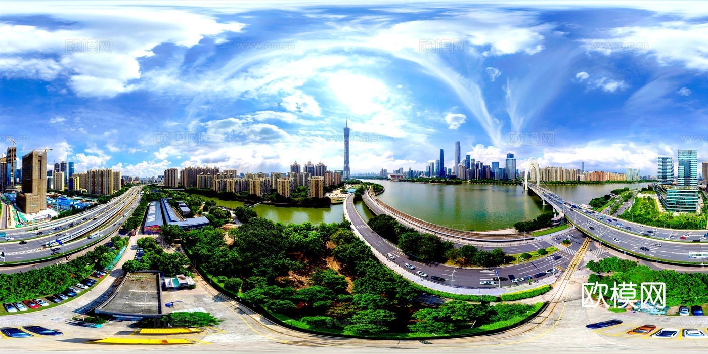 城市外景街道全景贴图