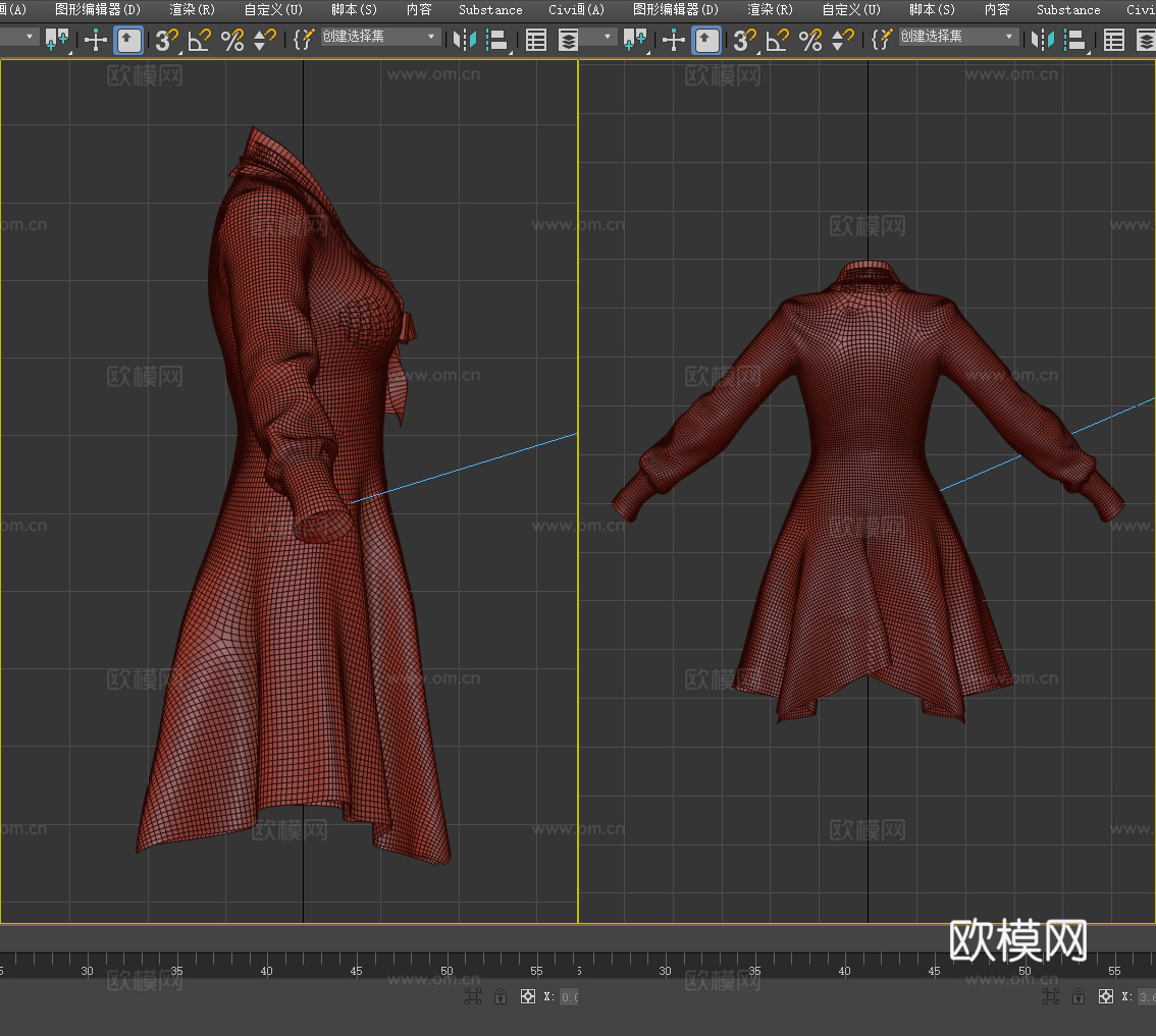连衣裙 裙子 女性服装 蕾丝女装 衣服3d模型