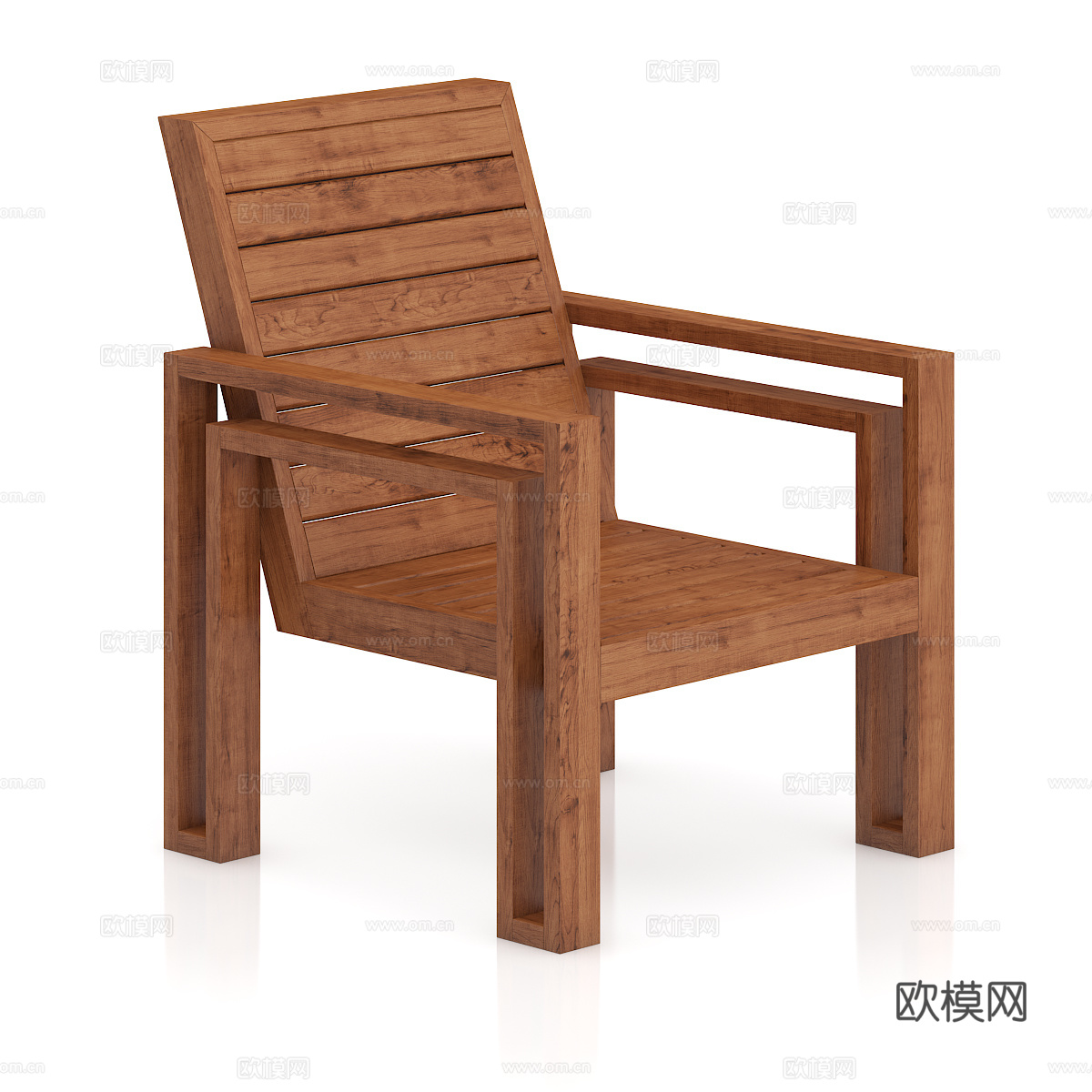 户外木椅3d模型