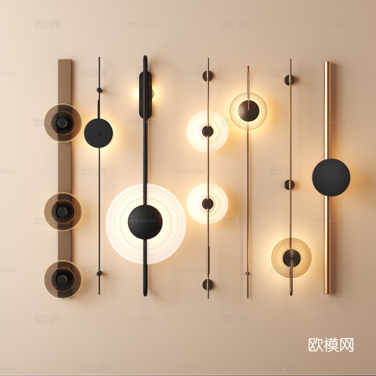 金属壁灯su模型