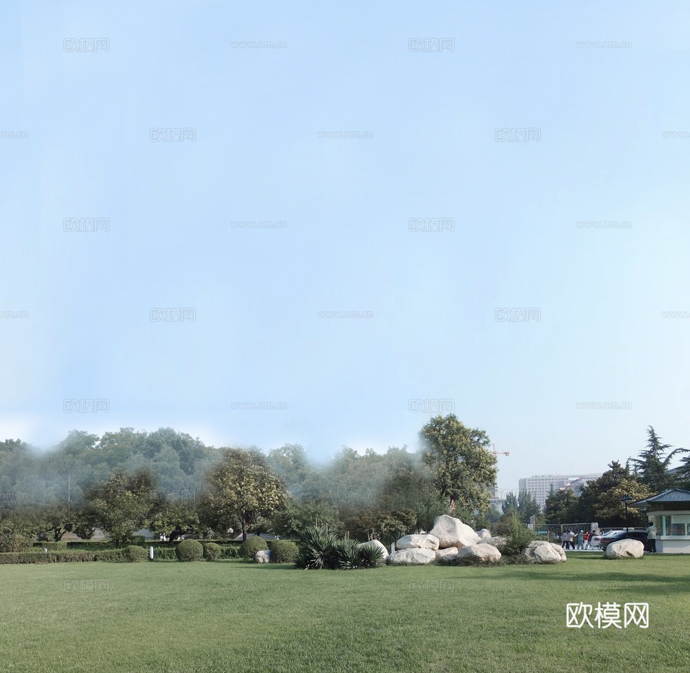 城市公园绿地外景