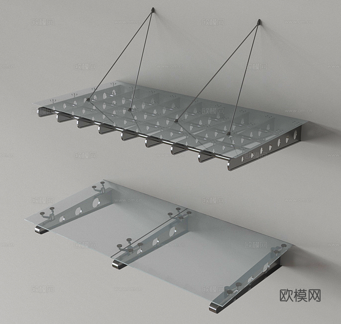 玻璃雨搭 遮雨棚 遮阳棚su模型