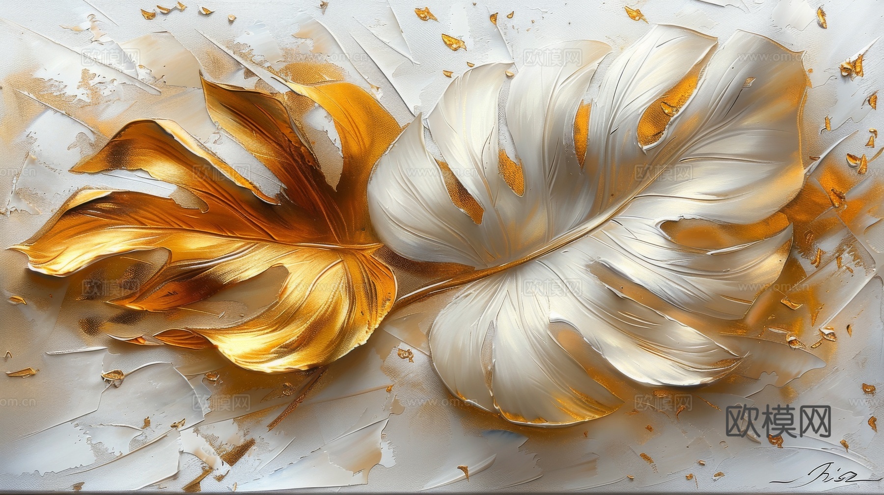 3D浮雕花卉背景墙下载（渲染图2）