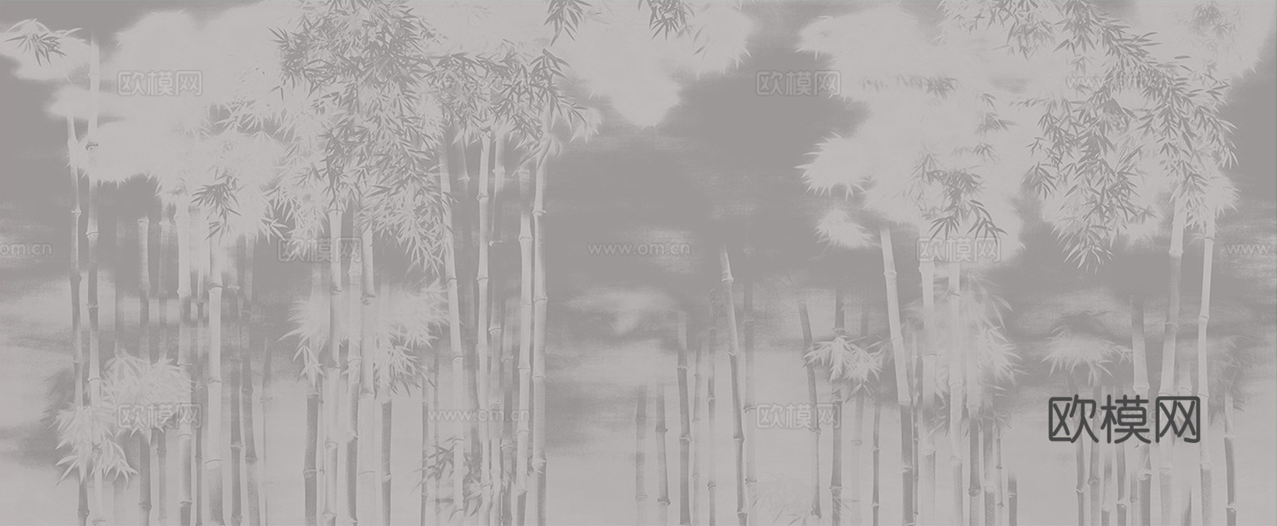 中式竹林壁画