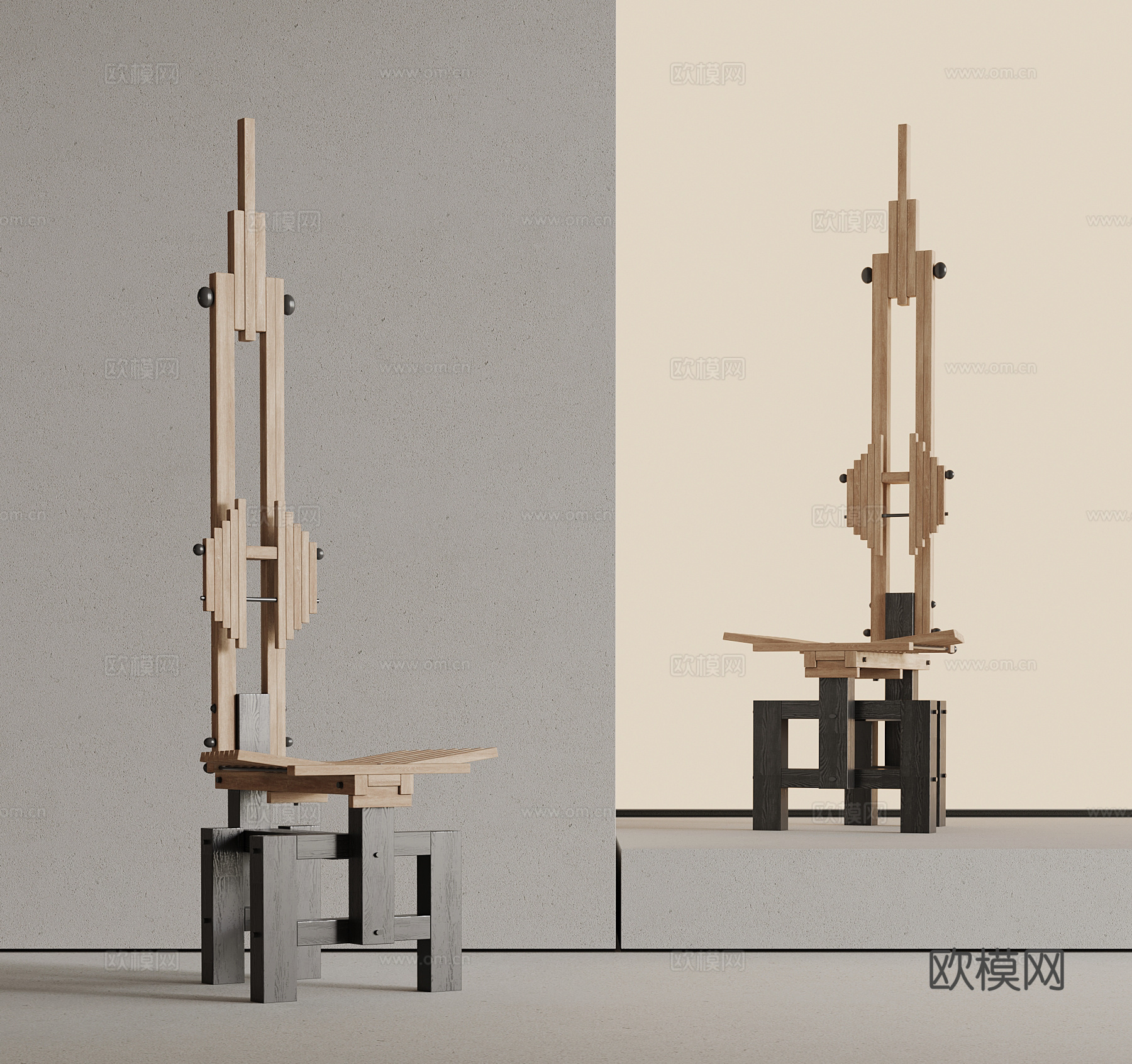 休闲椅 现代实木休闲椅 餐椅3d模型
