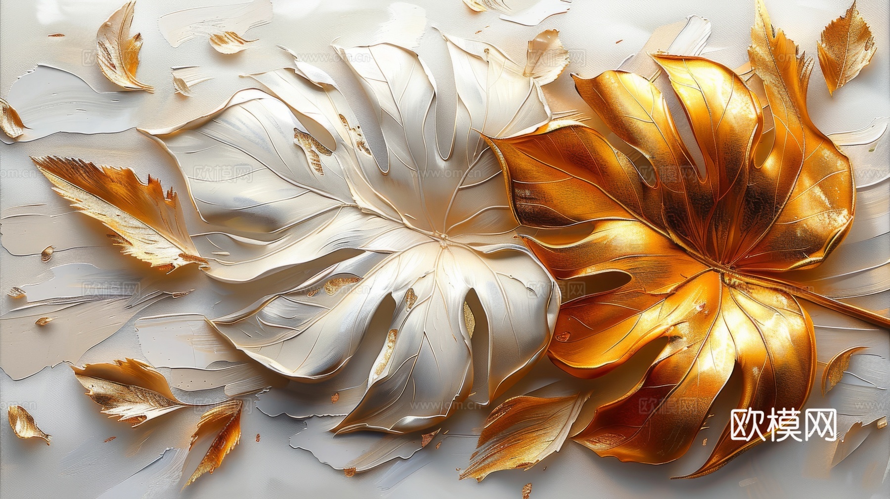 3D浮雕花卉背景墙下载（渲染图5）