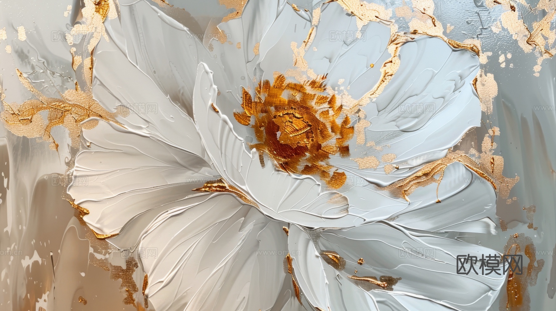 3D浮雕花卉背景墙下载（渲染图5）