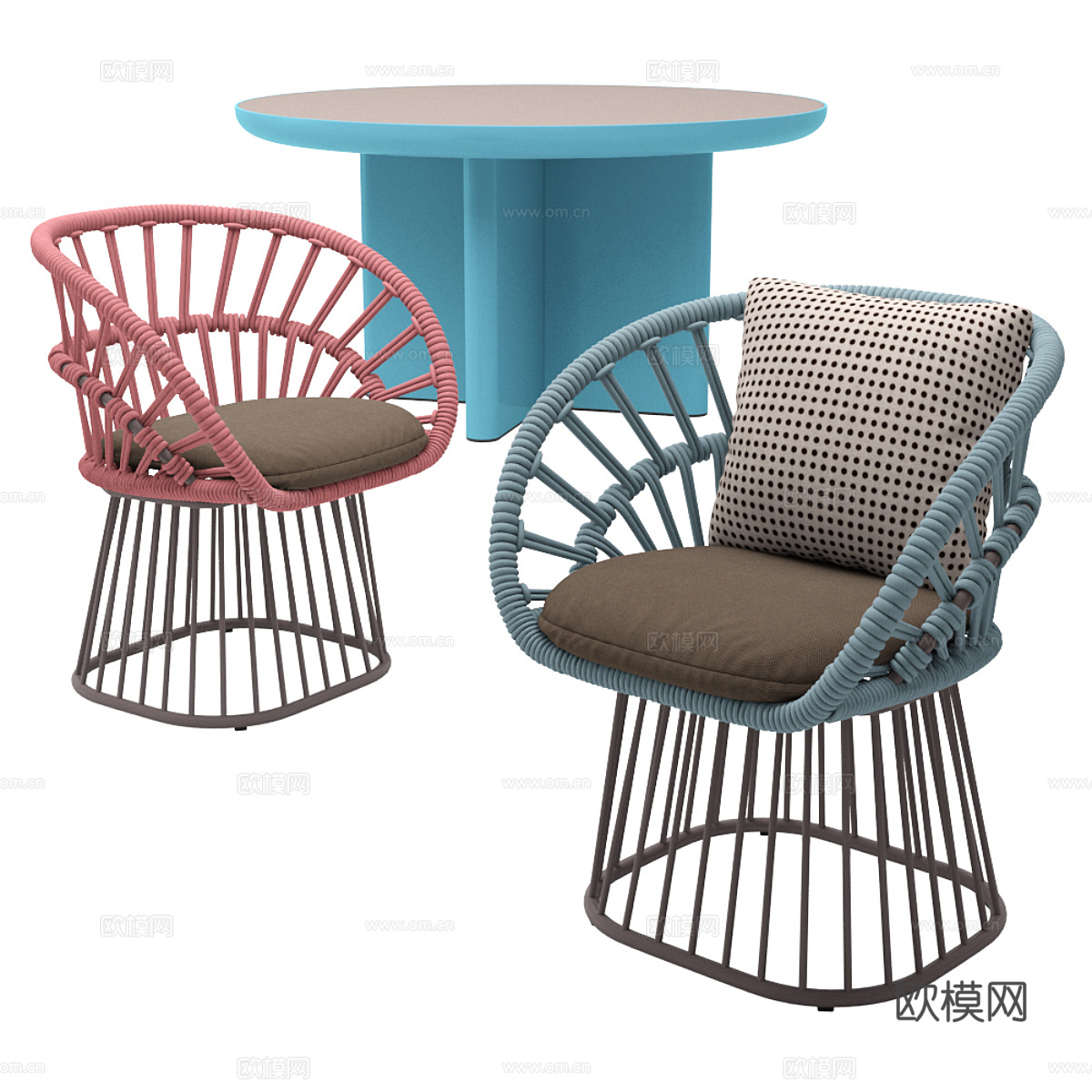 现代北欧餐桌椅 户外桌椅3d模型
