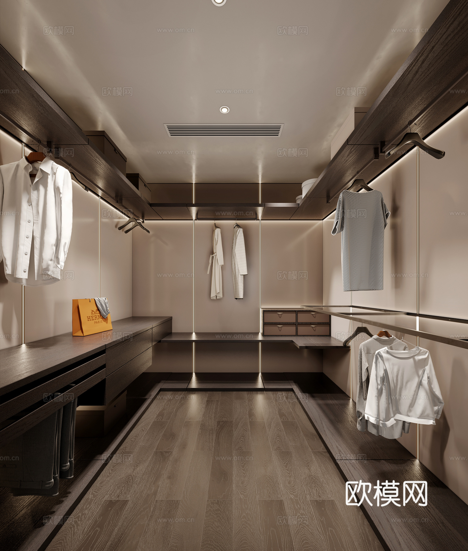 开放式衣帽间3d模型