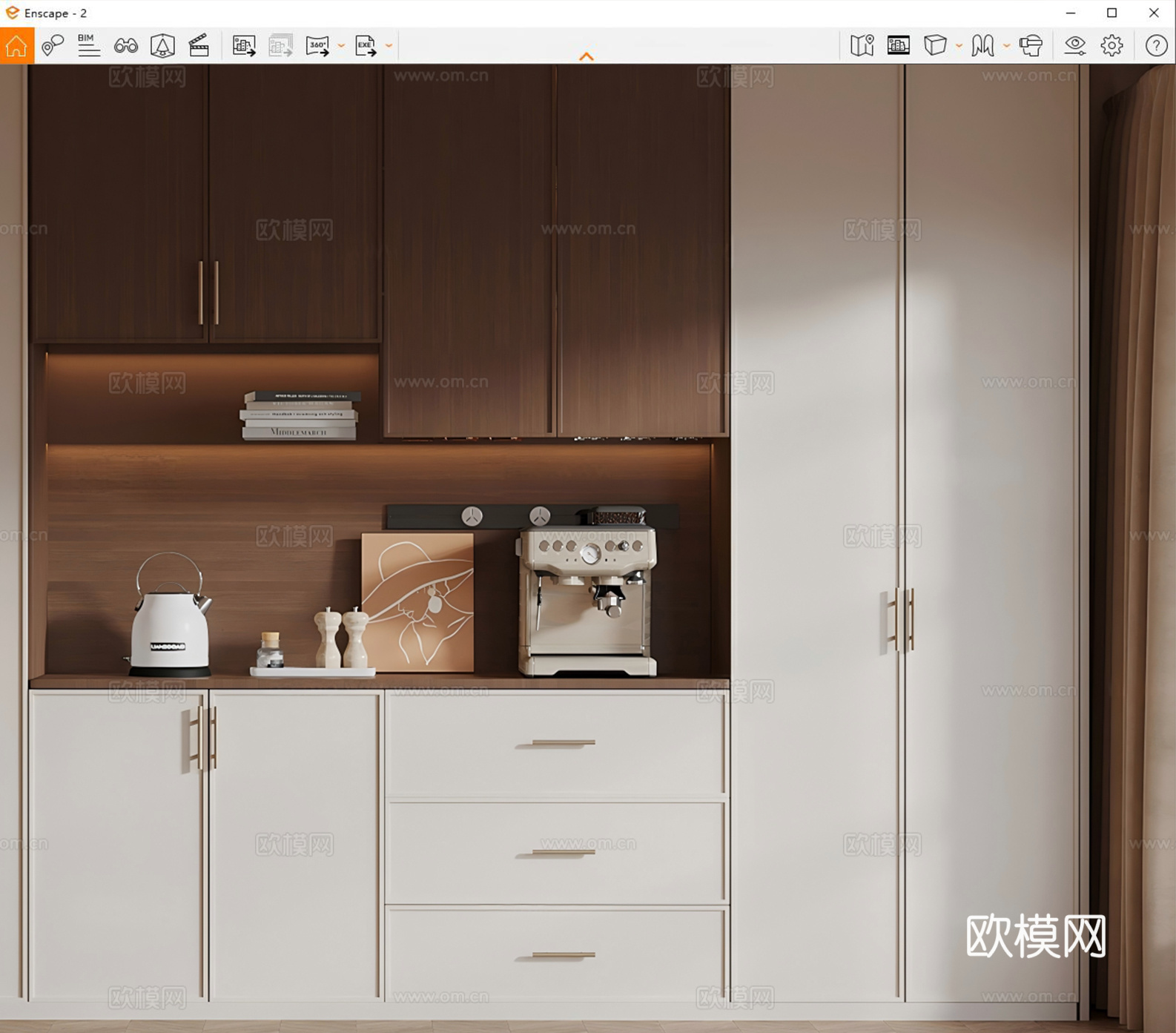 法式餐边柜酒柜su模型