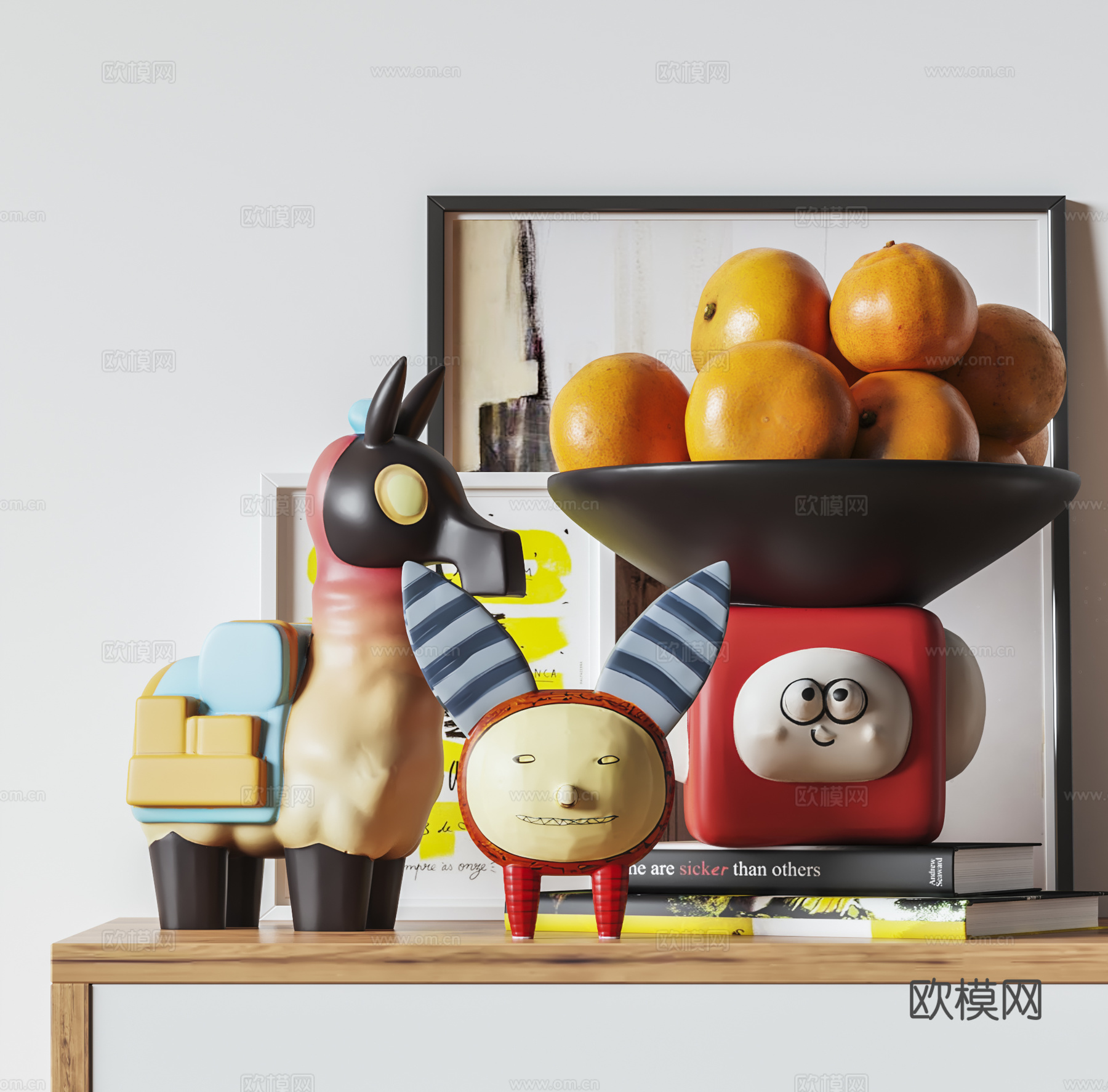 现代奶油雕塑摆件3d模型