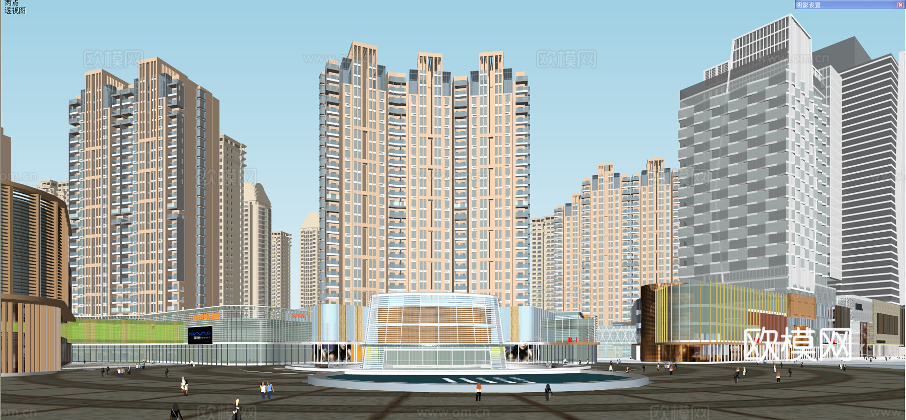 综合社区 新古典高层+现代综合体su模型