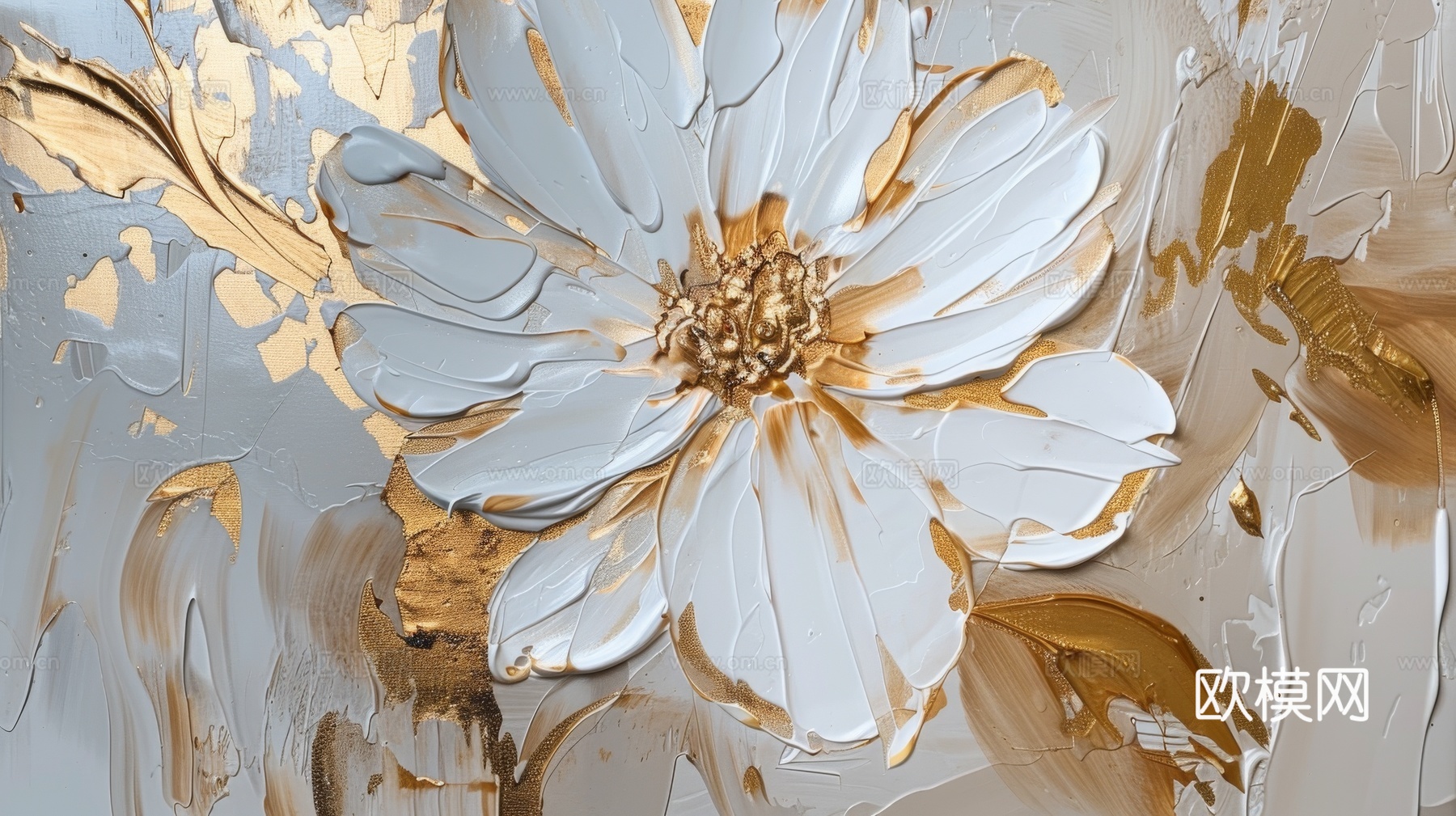 3D浮雕花卉背景墙下载（渲染图3）