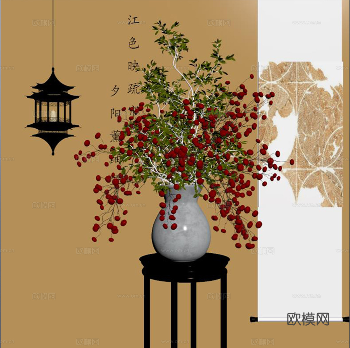 花瓶花艺su模型