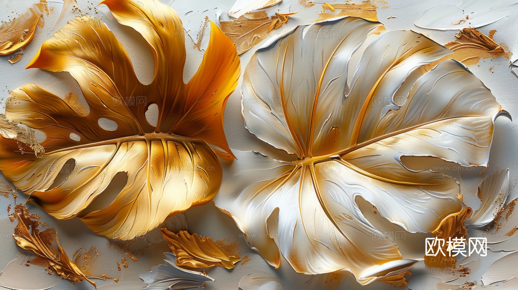 3D浮雕花卉背景墙下载（渲染图6）