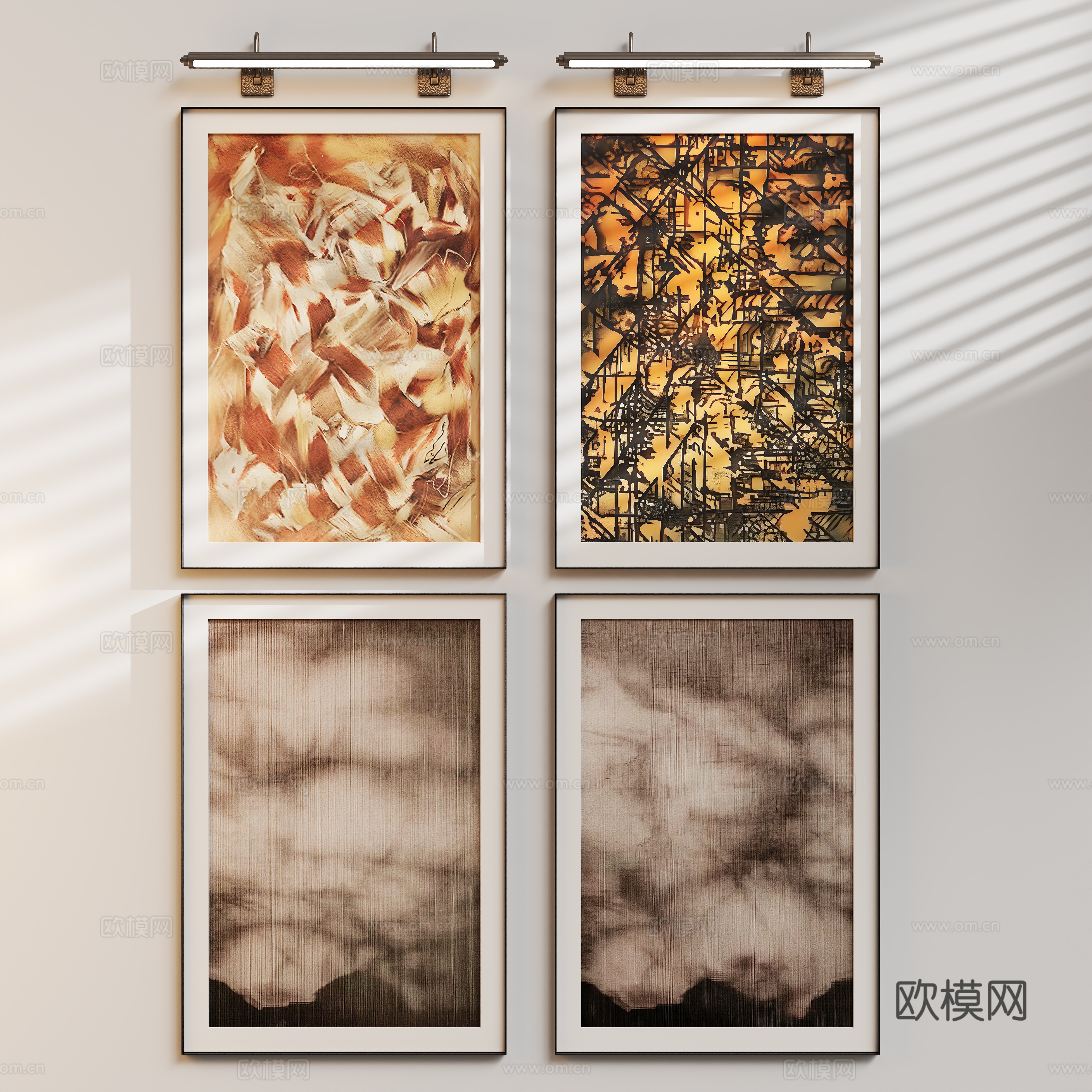 现代轻奢挂画3d模型
