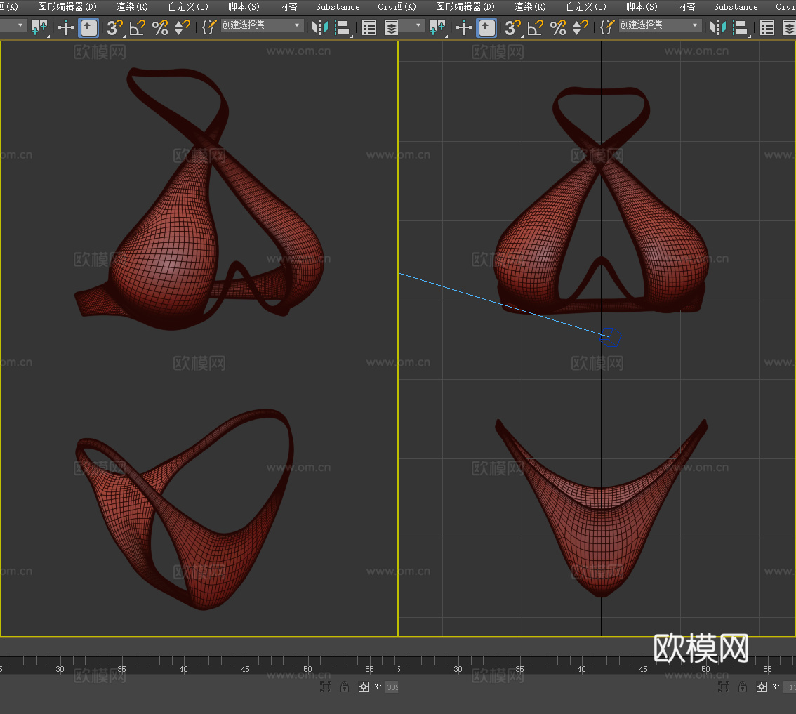 比基尼 泳装 游泳衣 女性服装 女装3d模型