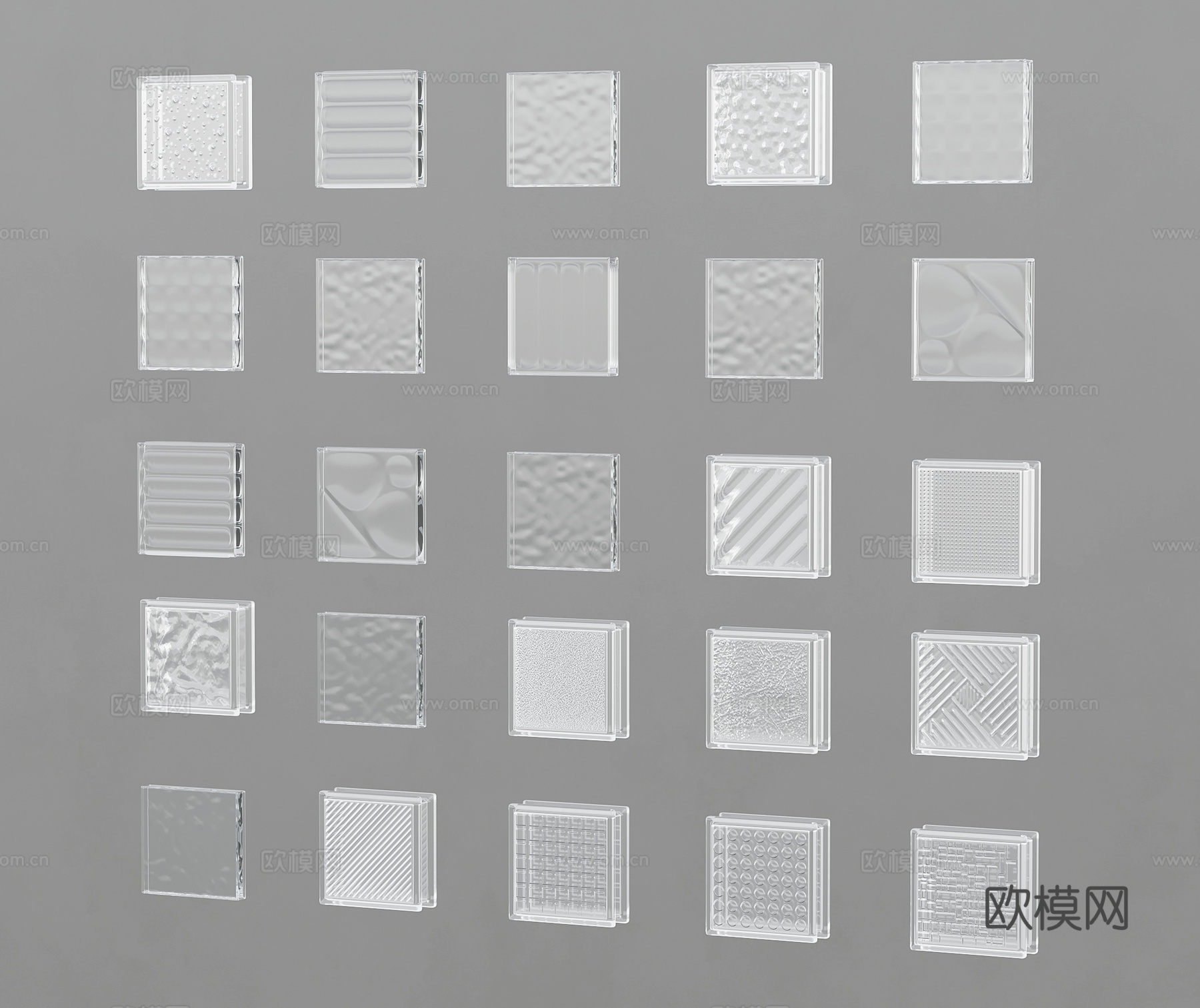 现代隔断 玻璃砖3d模型