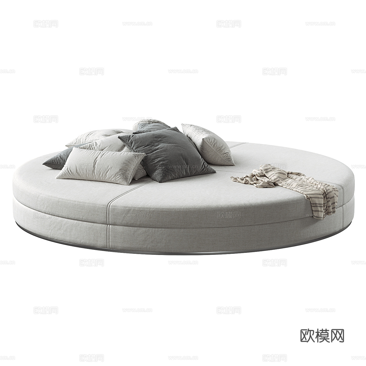 现代意式圆形布艺沙发3d模型