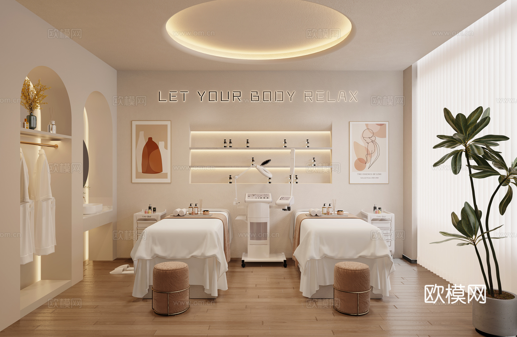 现代美容SPA店 包间3d模型