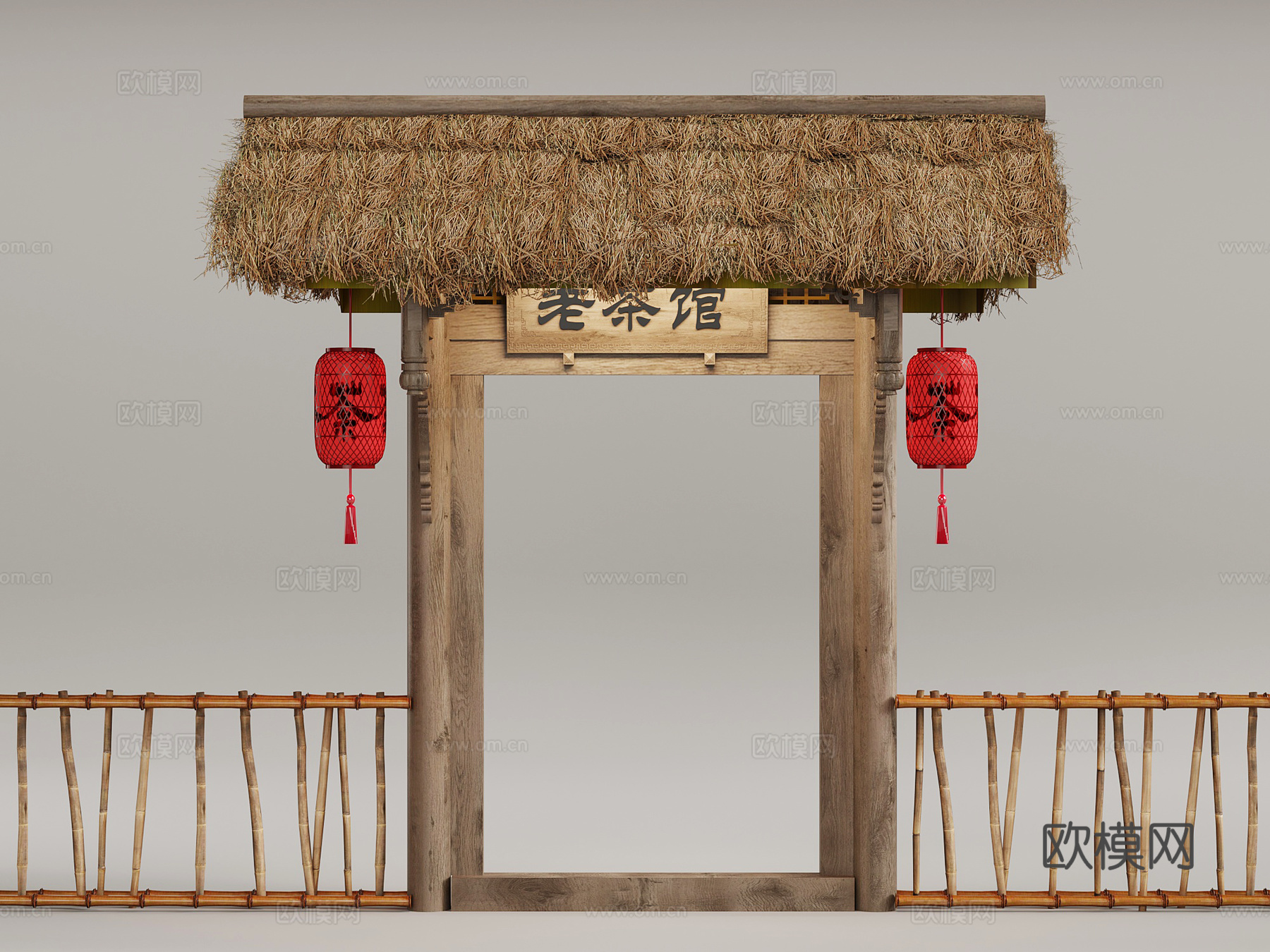 新中式屋檐 门头3d模型