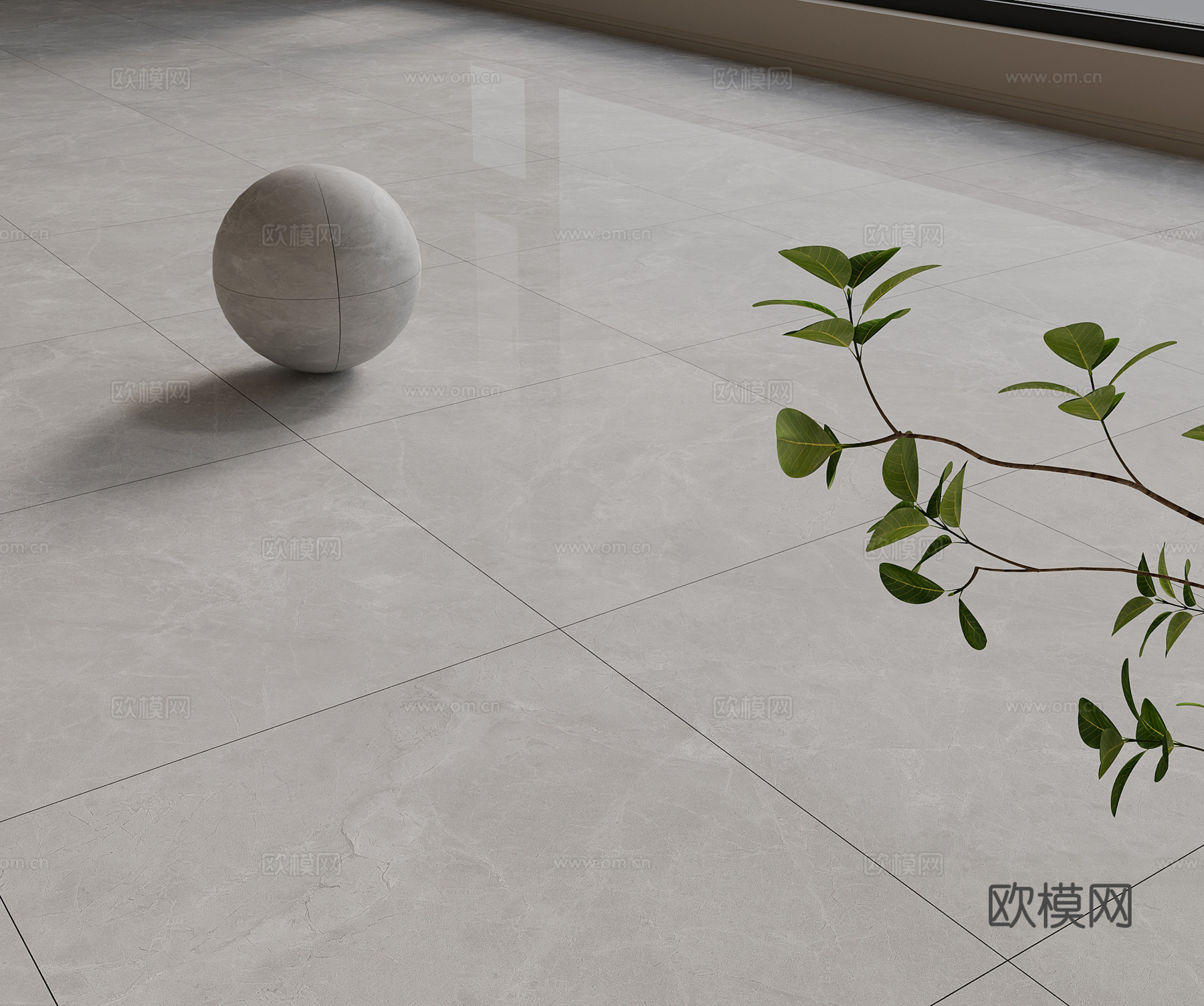 现代地砖 现代柔光砖3d模型