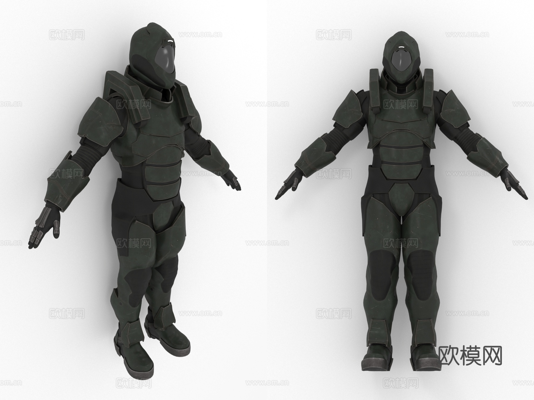 太空士兵服 盔甲 头盔 战斗服3d模型