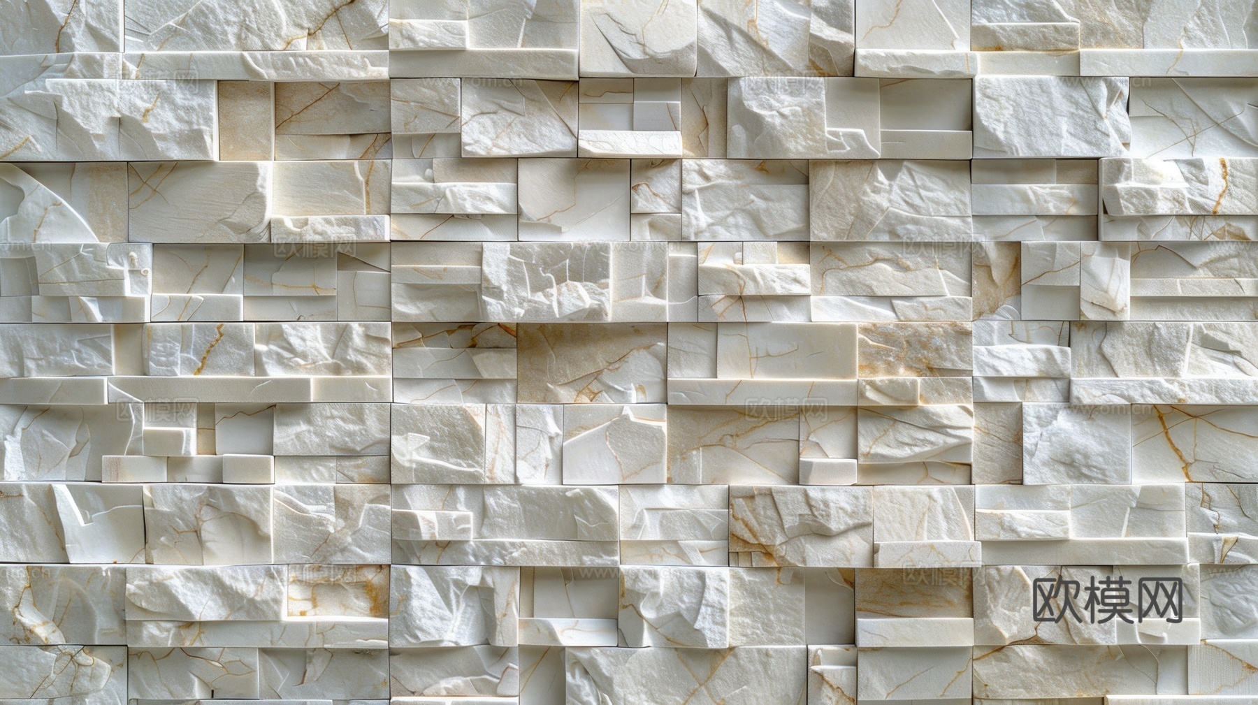 3D浮雕立体砖墙背景下载（渲染图2）