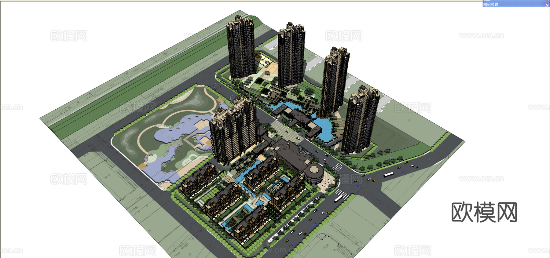 中华大街新古典小区+英式洋房su模型