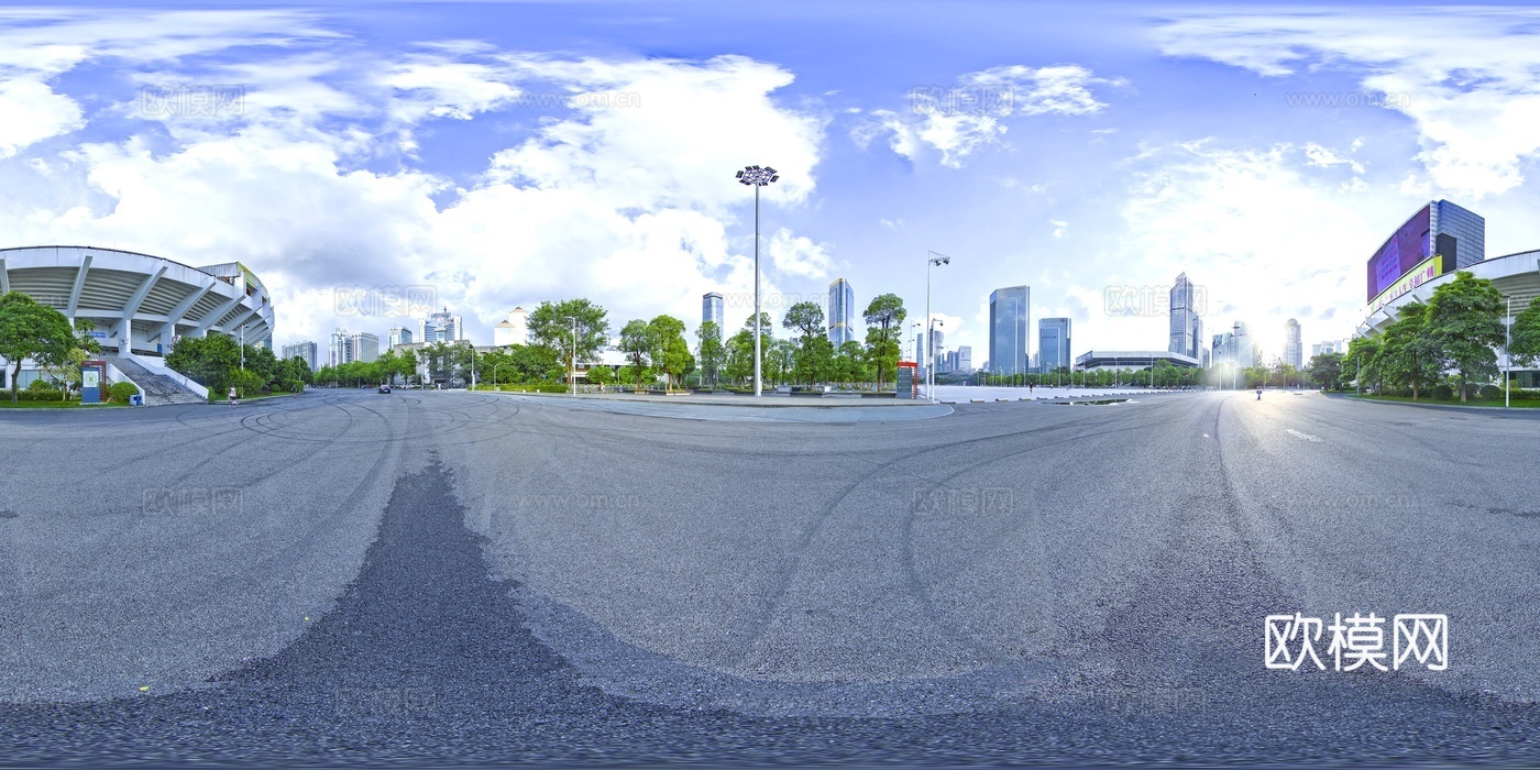 城市广场全景天空贴图