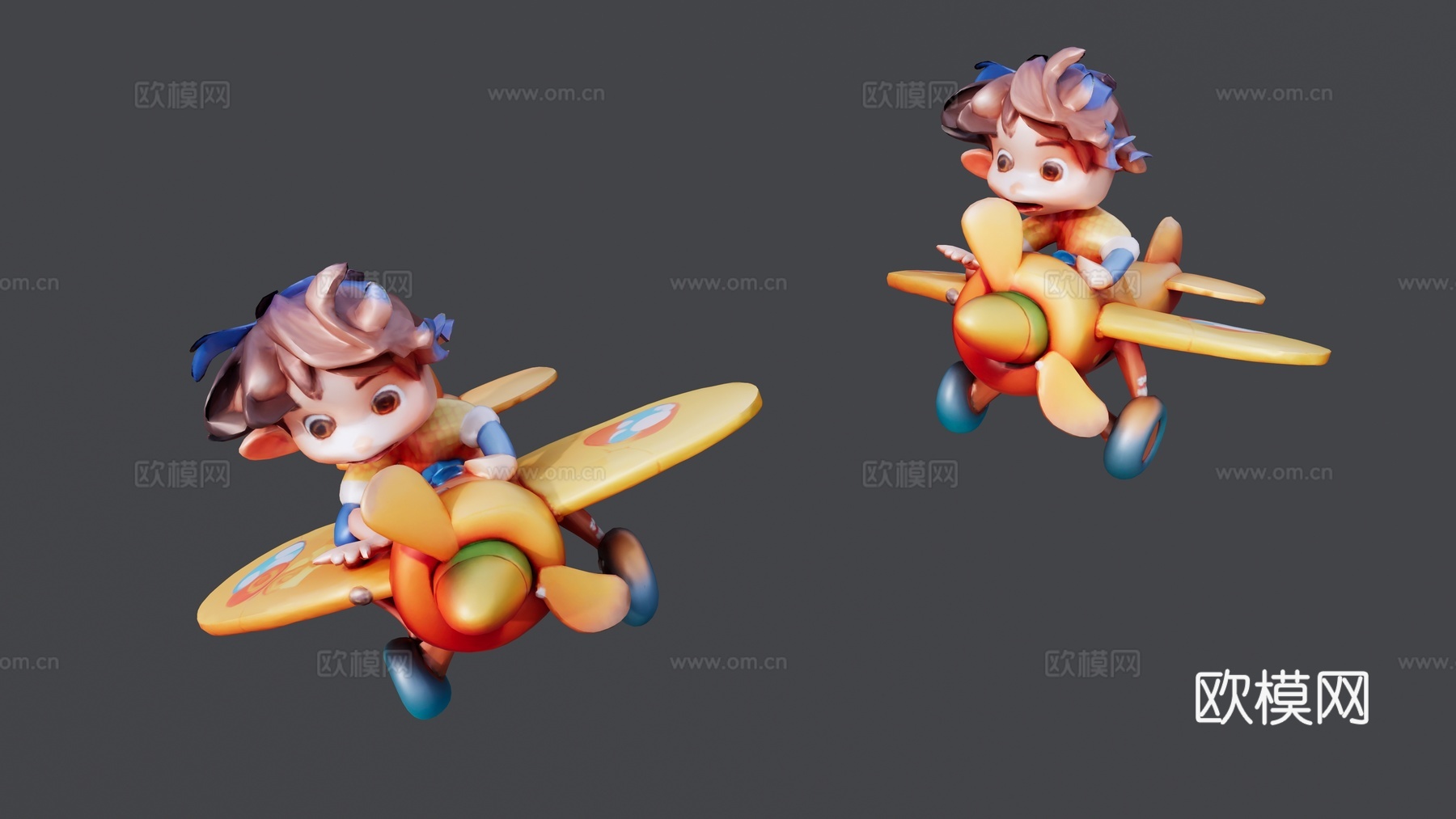开飞机的小男孩玩具su模型