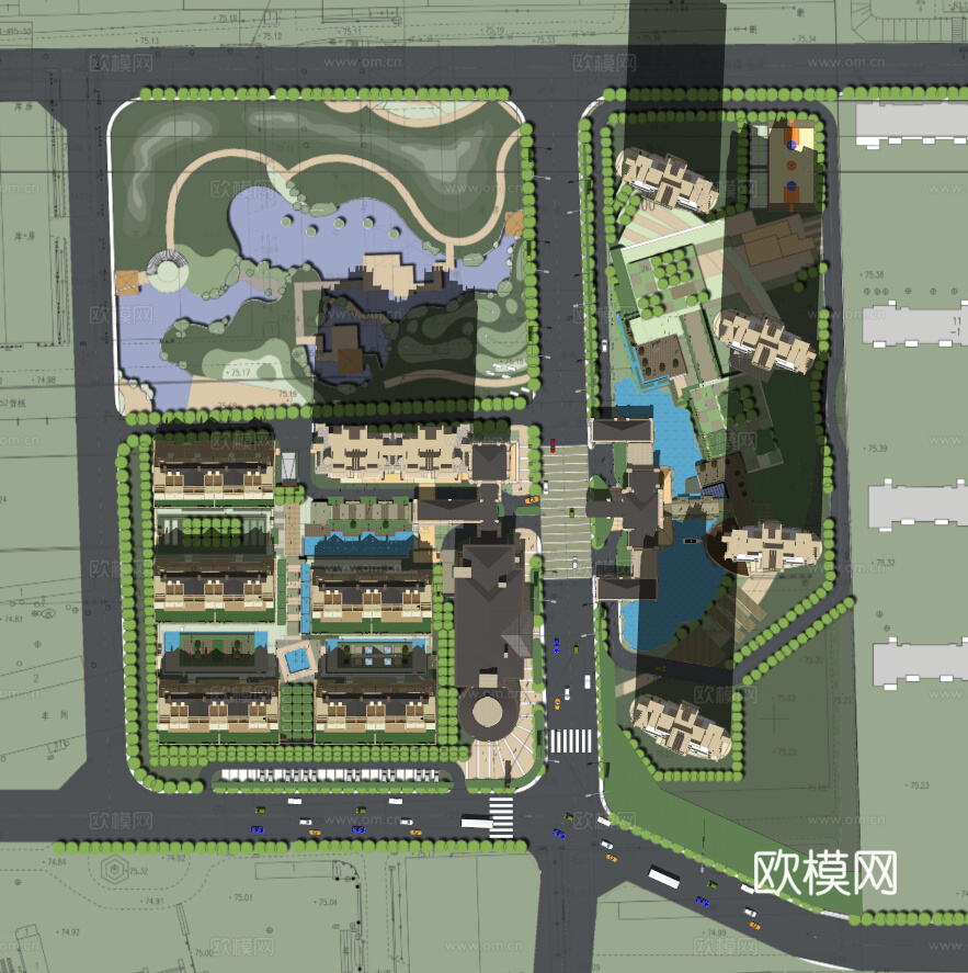 中华大街新古典小区+英式洋房su模型