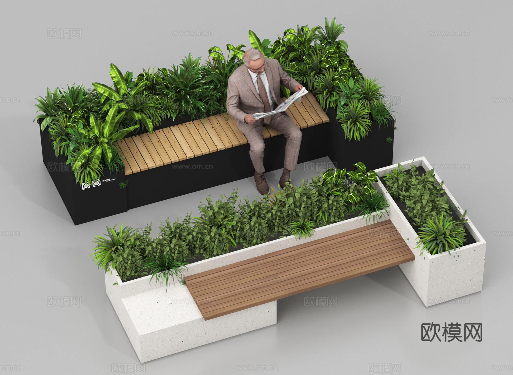 景观座椅 户外椅 公共座椅3d模型