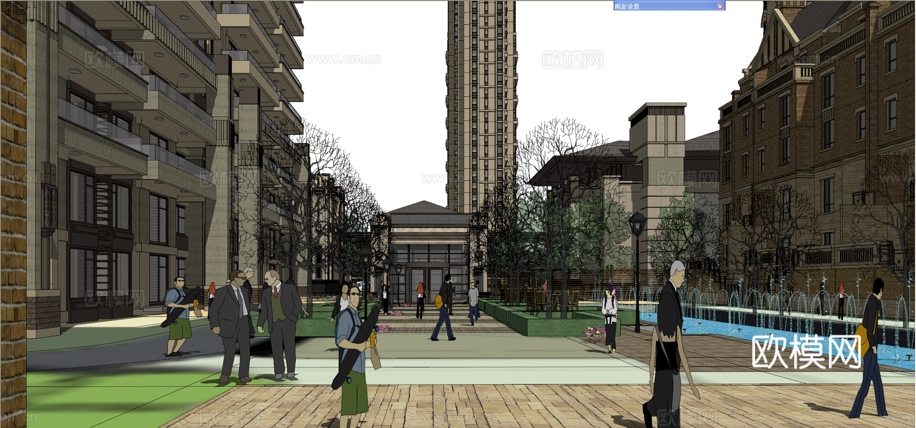 中华大街新古典小区+英式洋房su模型