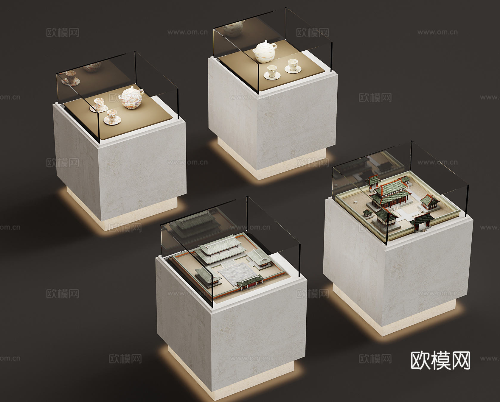 展柜 现代展台展柜3d模型