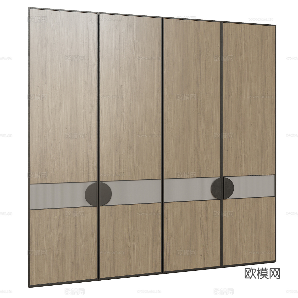 新中式移门衣柜3d模型