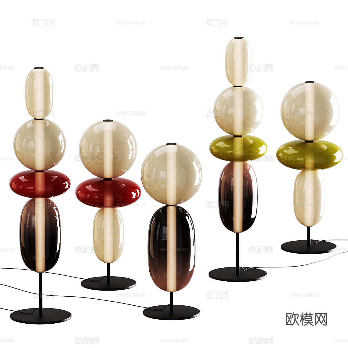 现代意式落地灯3d模型