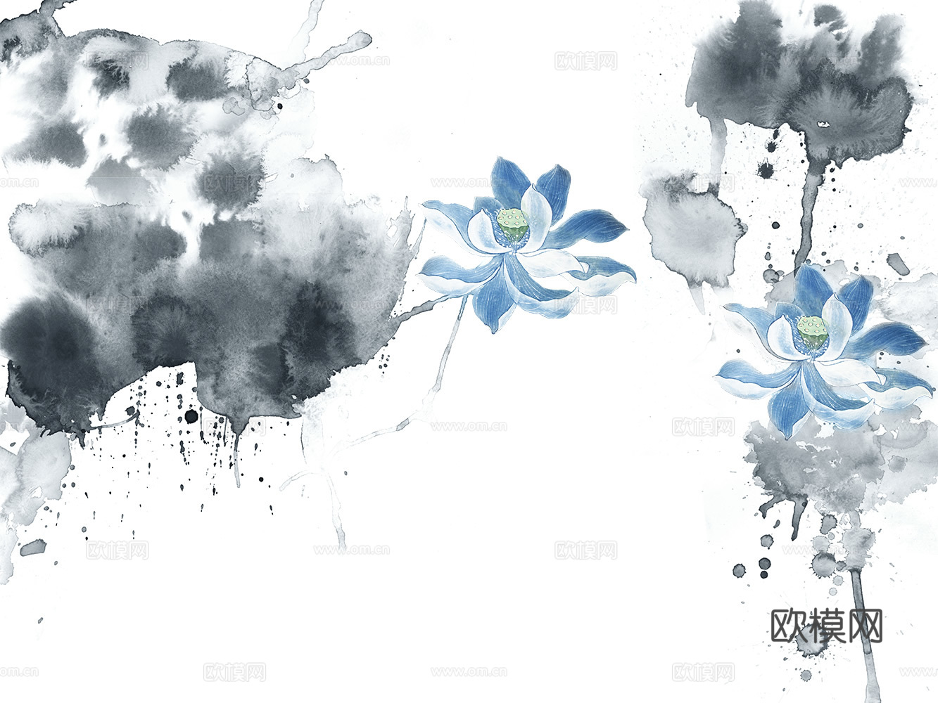 新中式花鸟壁纸壁画