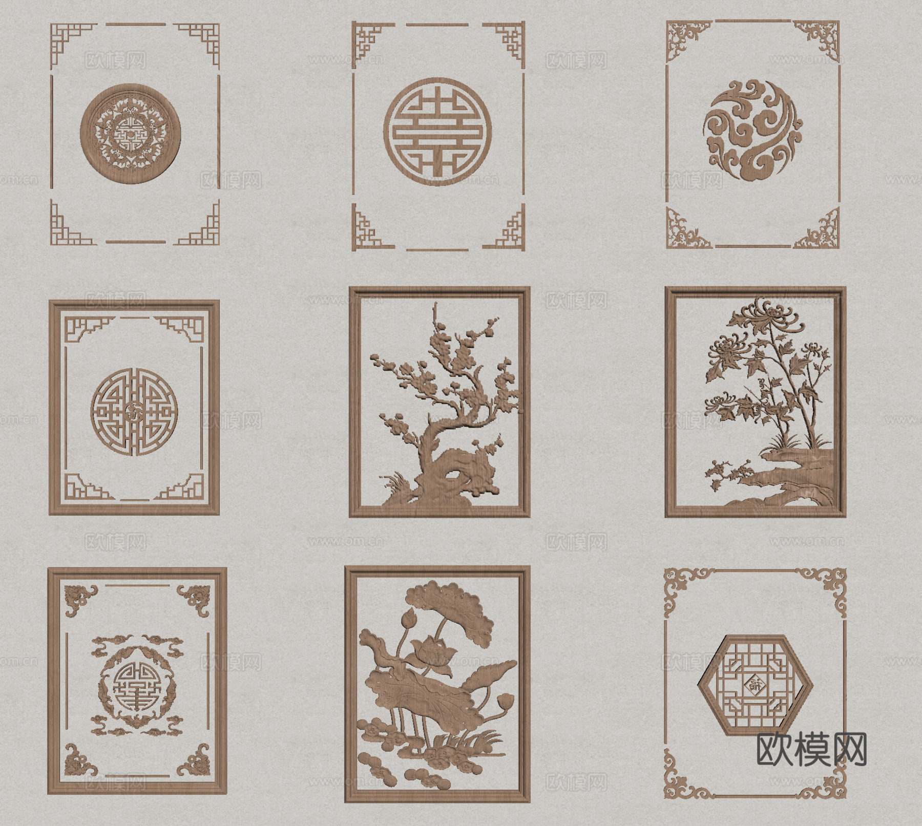 浮雕 雕花墙饰 镂花浮雕su模型
