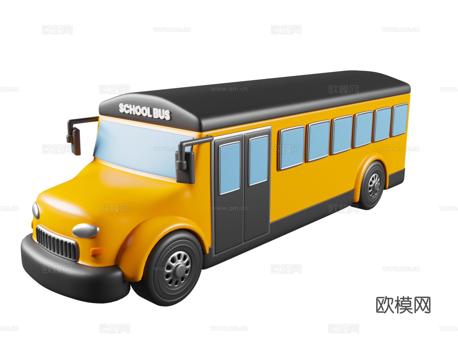 卡通校车 卡通美式校车  校车 School Bus3d模型