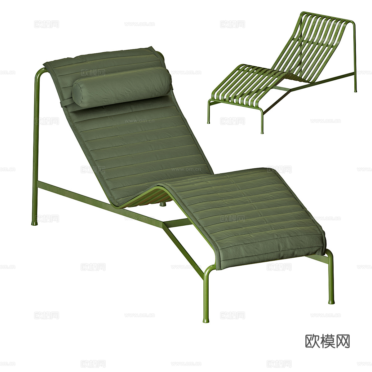 现代意式极简不锈钢躺椅3d模型