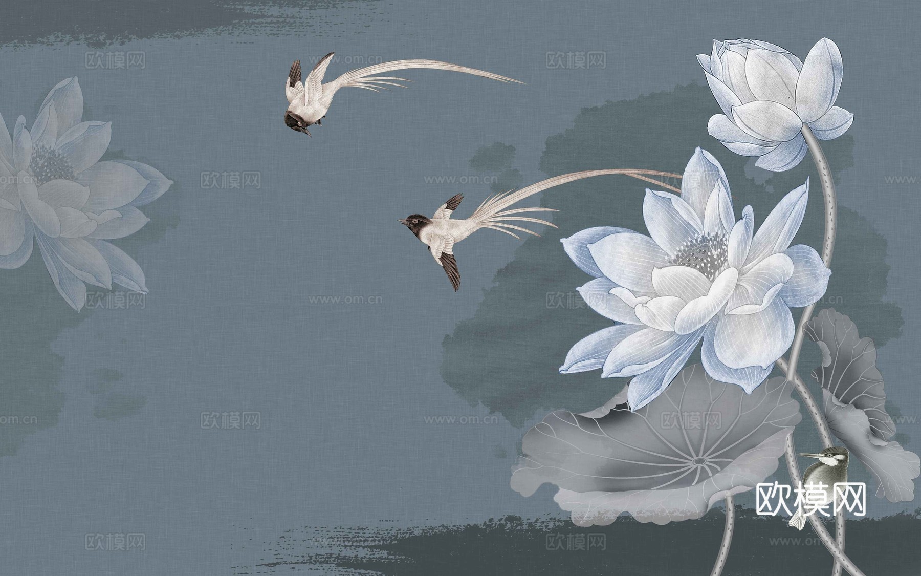 新中式花鸟壁纸壁画