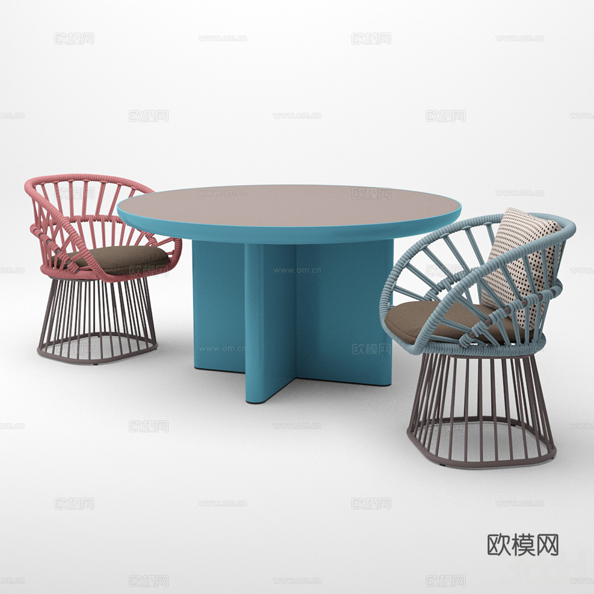 现代北欧餐桌椅 户外桌椅3d模型