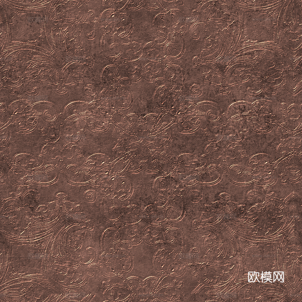 高清紫铜艺术花纹贴图